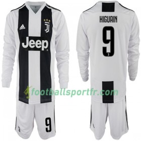 Tenue Juventus Gonzalo Higuain 9 Enfant Domicile 2018-2019 Maillot de Foot ML